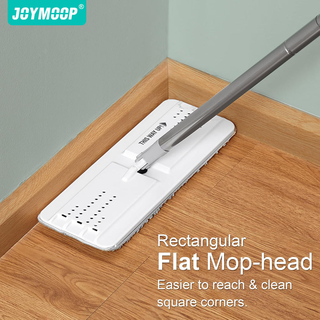 Flat Mop and Bucket with Wringer Set – Wall Cleaning Mop with 5 Microfiber Pads
