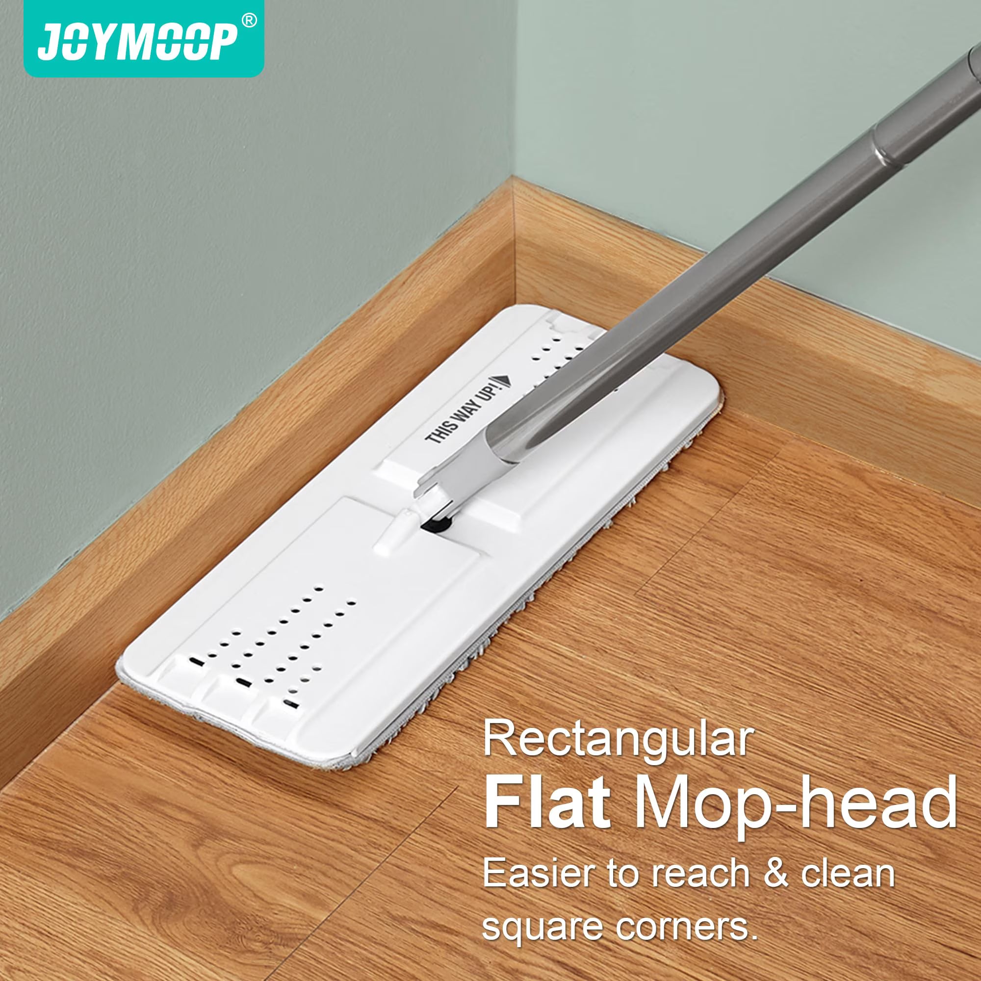 Flat Mop and Bucket with Wringer Set – Wall Cleaning Mop with 5 Microfiber Pads