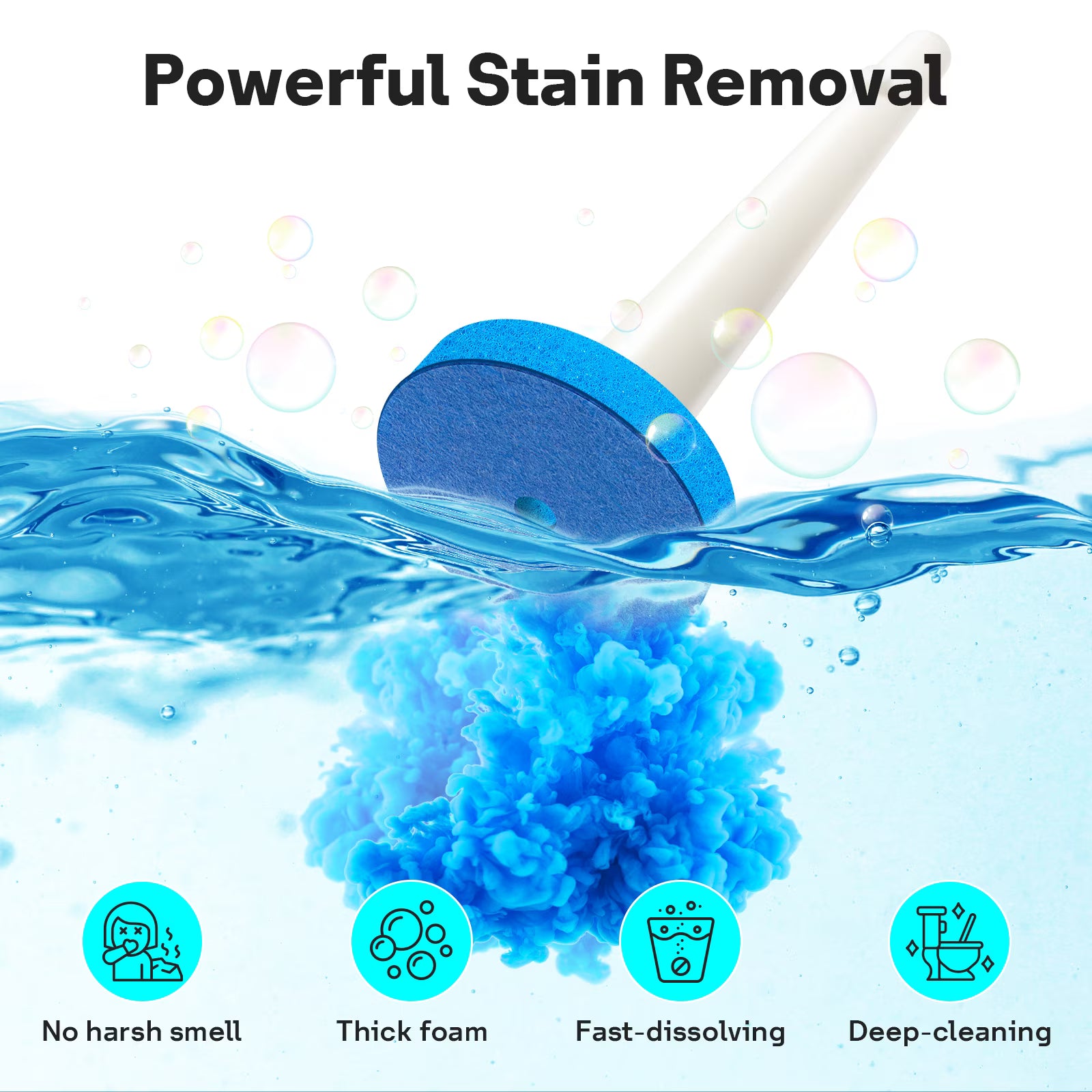 Disposable Toilet Bowl Brush with 24 Refill Pads & Wall-Mounted Storage Caddy