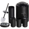 6-Piece Black Bathroom Accessories Set with Soap Dispenser, Toothbrush Holder & More
