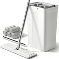 Flat Mop and Bucket with Wringer Set – Wall Cleaning Mop with 5 Microfiber Pads