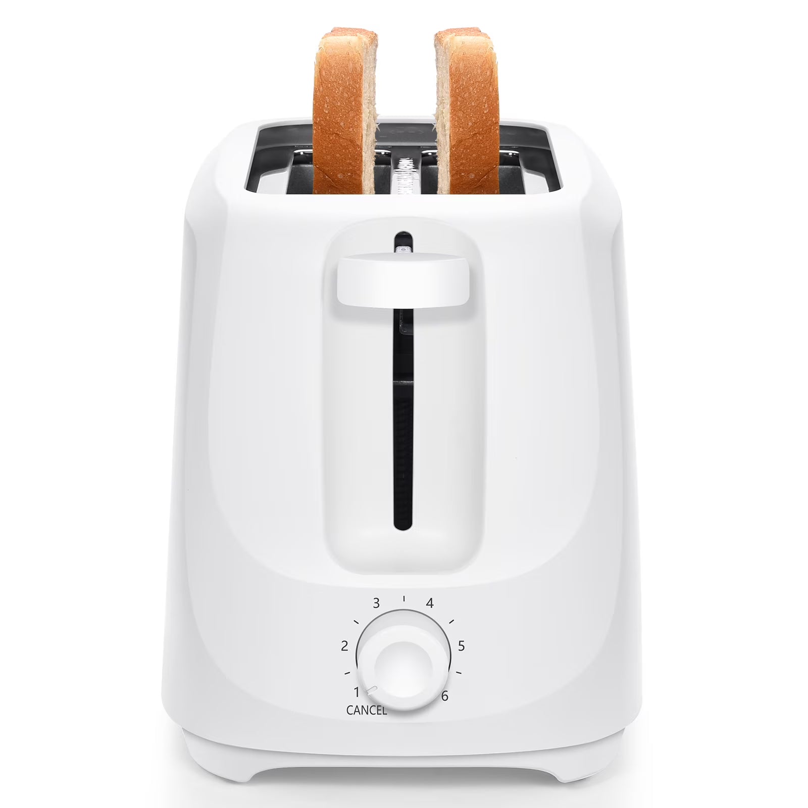 2-Slice Toaster with 6 Shade Settings & Removable Crumb Tray – Arctic White