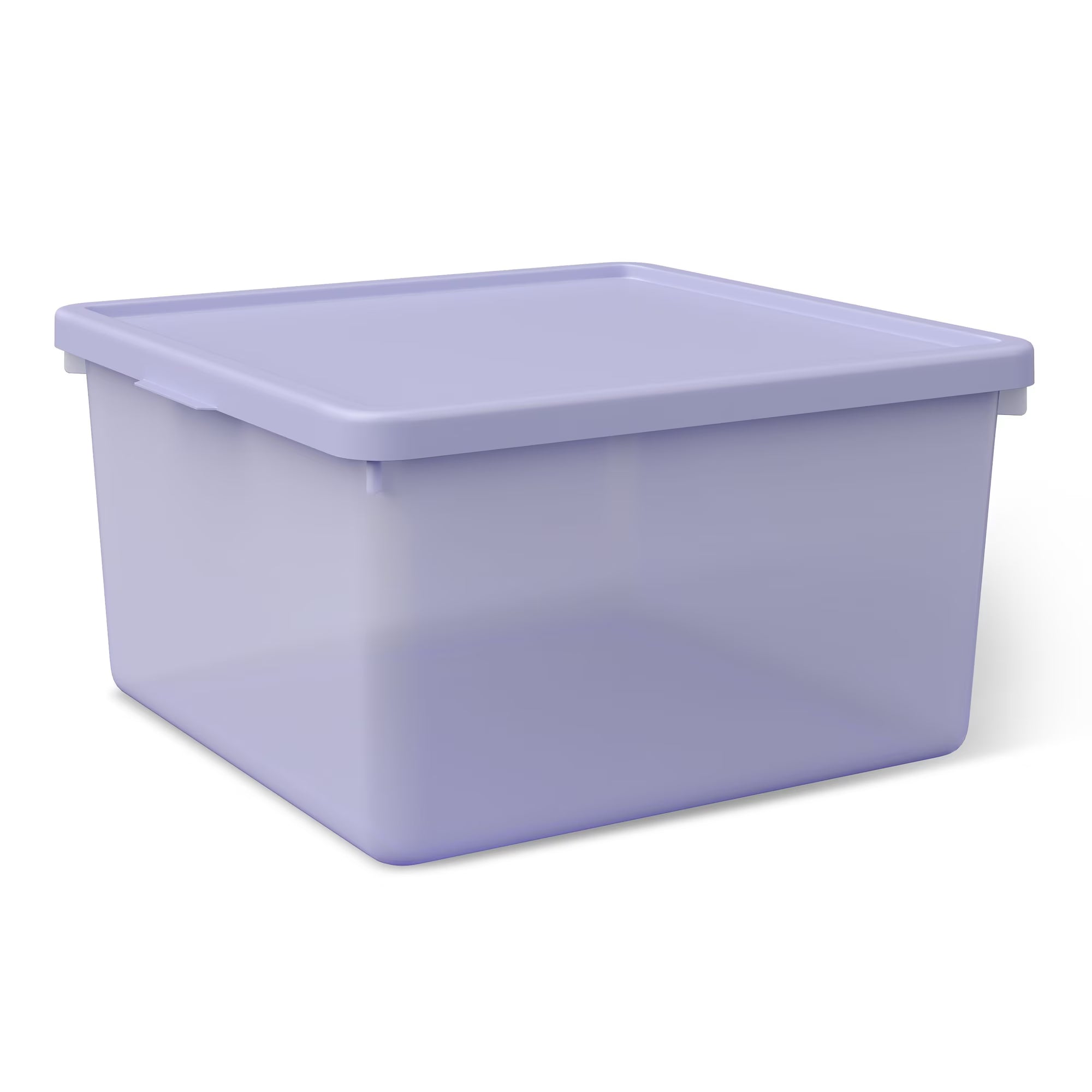 Kids Purple Medium Plastic Storage Bin with Secure Lid