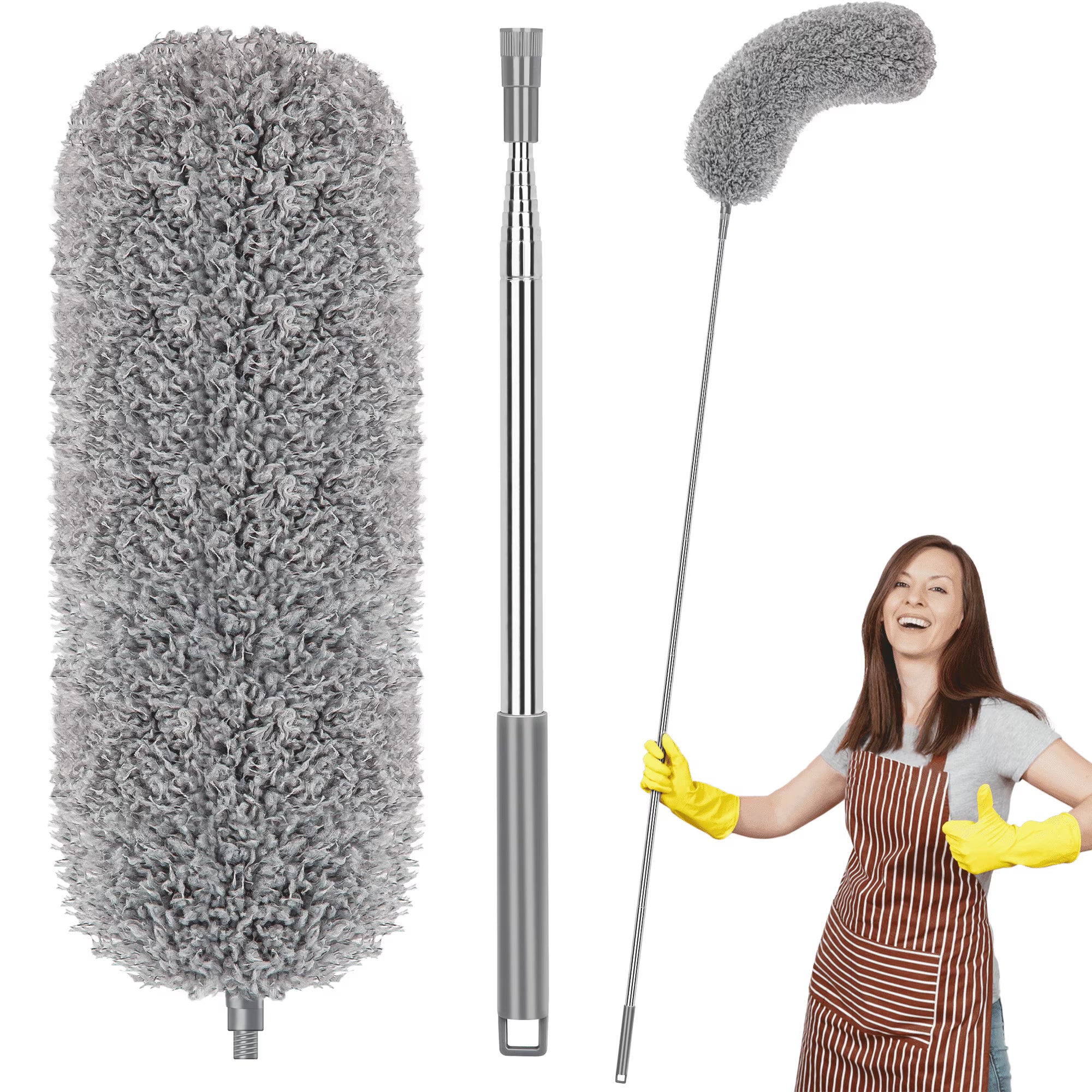 Feather Duster with Extension Handle for High Ceilings & Ceiling Fans