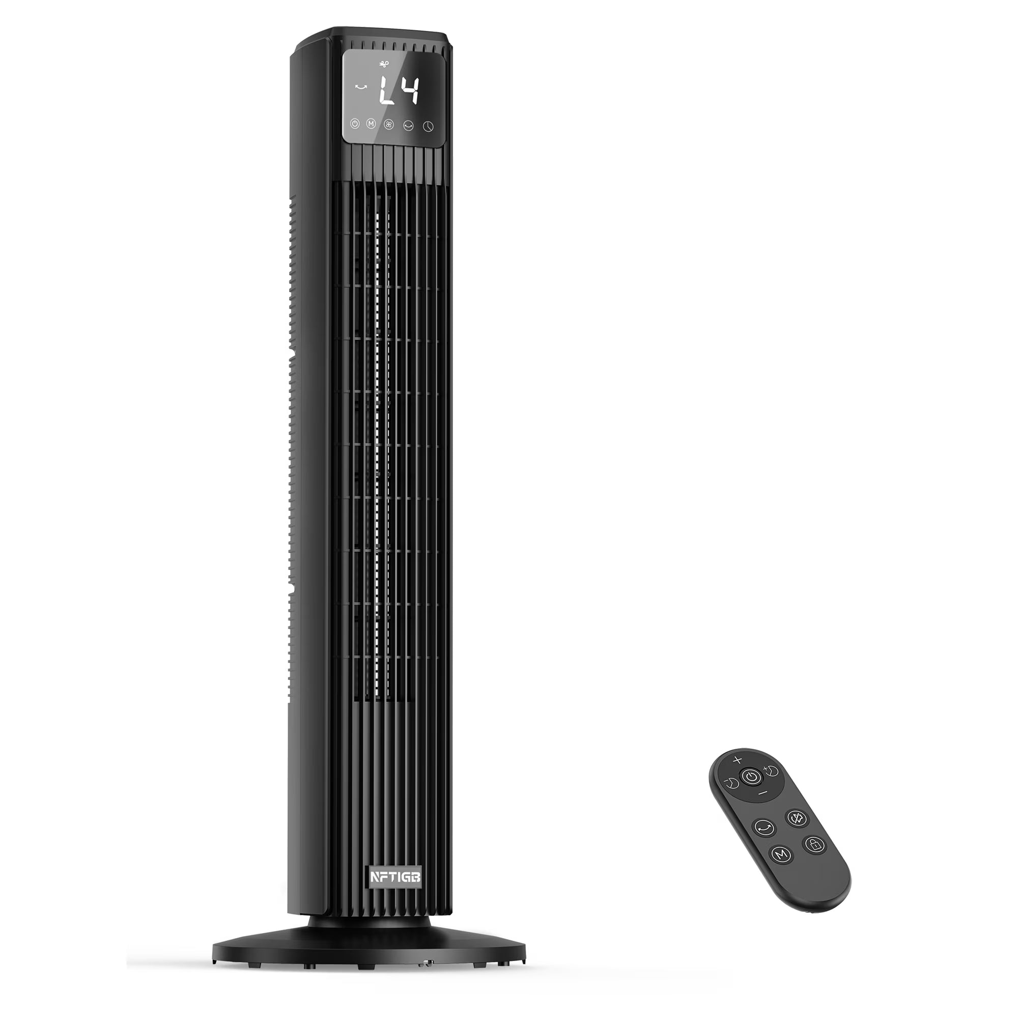 Bladeless Tower Fan with Remote, LED Display & 12H Timer for Home