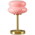 12.4-Inch Pink Double Bubble Glass Table Lamp with Modern Design