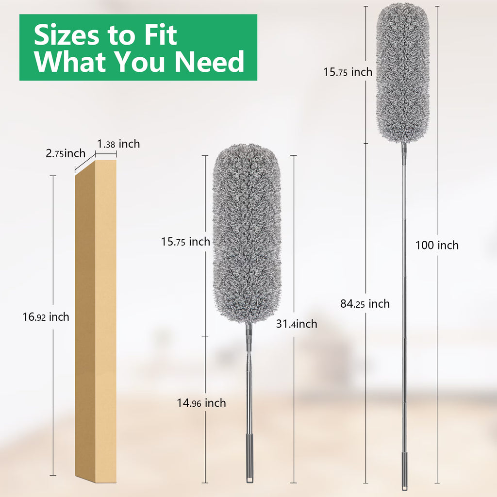 Feather Duster with Extension Handle for High Ceilings & Ceiling Fans