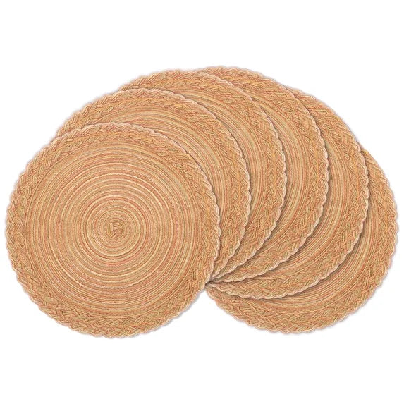 15-Inch Round Cotton Woven Placemats Set of 6 – Heat Resistant & Washable