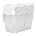 6-Quart Clear Plastic Storage Bins with Snap-On Lids – White