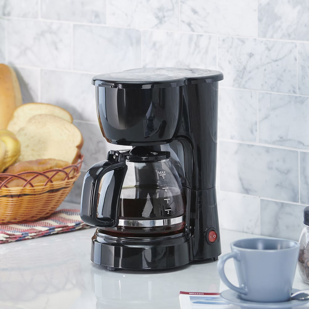 5-Cup Coffee Maker – Compact Drip Coffee Machine, Black