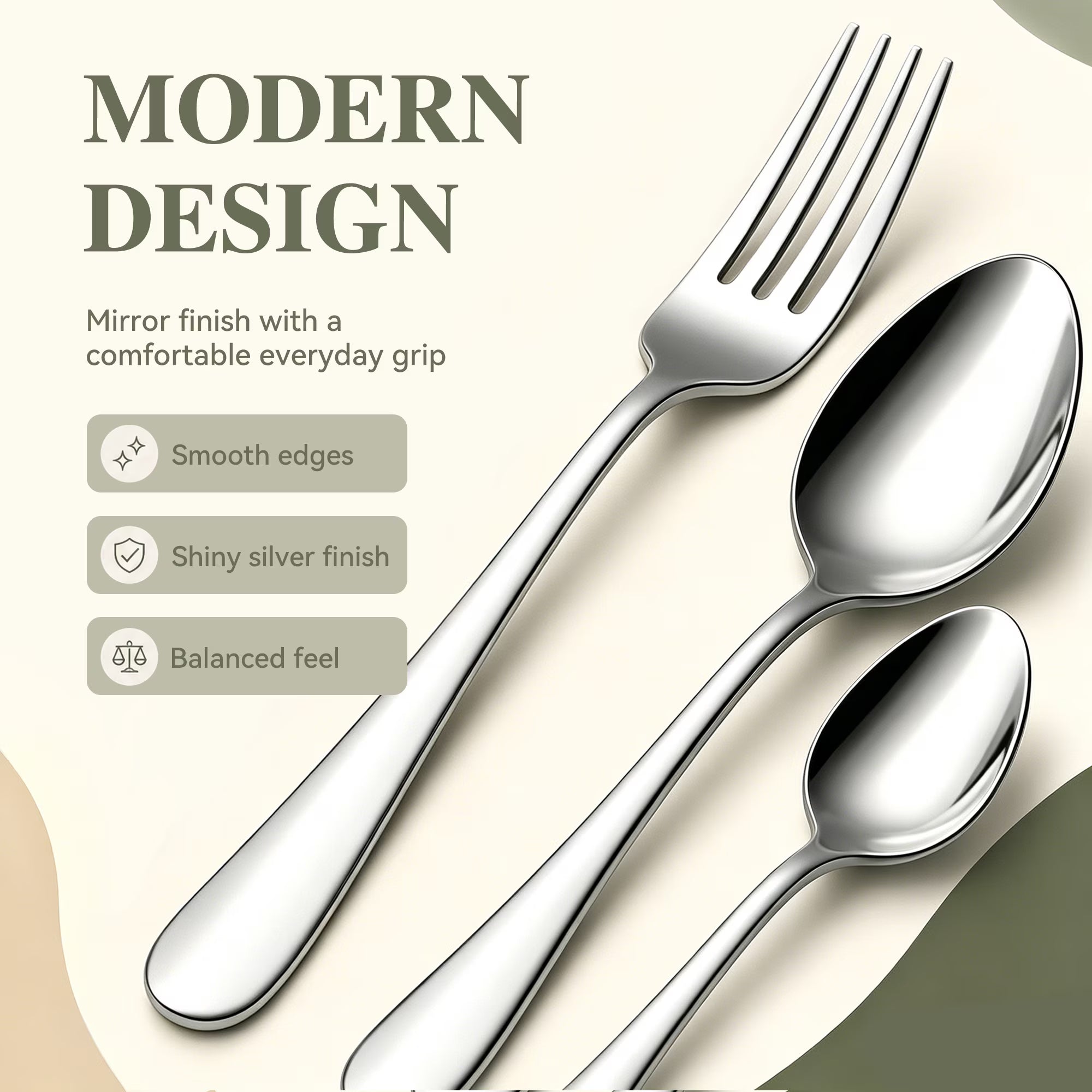 48-Piece Stainless Steel Silverware Set with Organizer for 8 – Dishwasher Safe